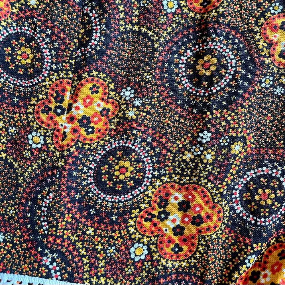 SOLD 70s Psychedelic Floral Mandala Prairie Dress - Picture 11 of 13